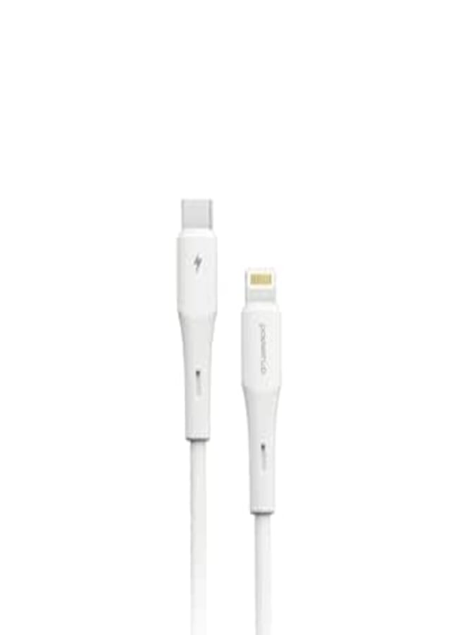 Power Up - Type C To Lightning 27W Fast Charging Silicon Cable, 1M-White